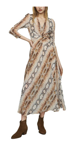 Vestido Maxi Animal Print Maje Mujer