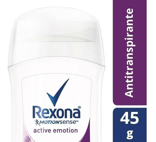 Antitranspirante Rexona Active Emotion en Barra 48 Horas 45g