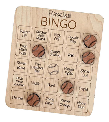 Juego De Bingo De Madera, Juego De Mesa Familiar Béisbol