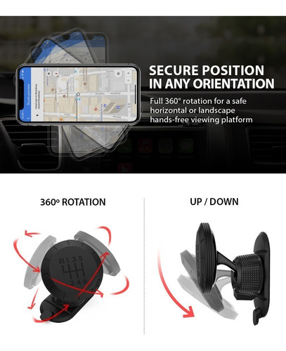 Imagen 5 de 10 de Soporte Celular Auto Magnetico Ringke Gear Car Mount Origina