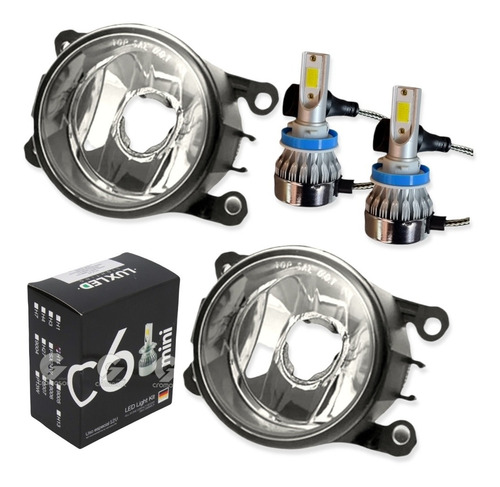 Imagen 2 de 10 de Juego 2 Faros Aux Peugeot 307 207 208 Con Lampara Y Fichas
