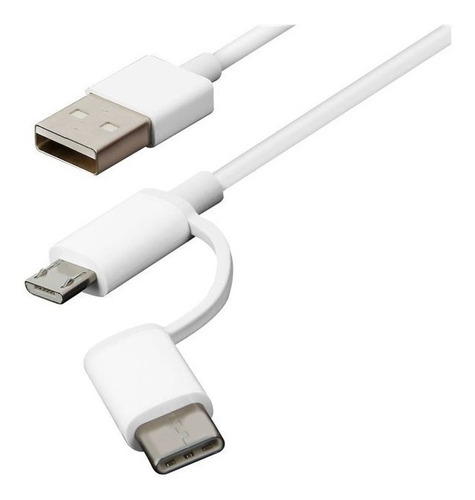 Cable Cargador 2 En 1 Micro Usb - Tipo C Xiaomi 100 Cm