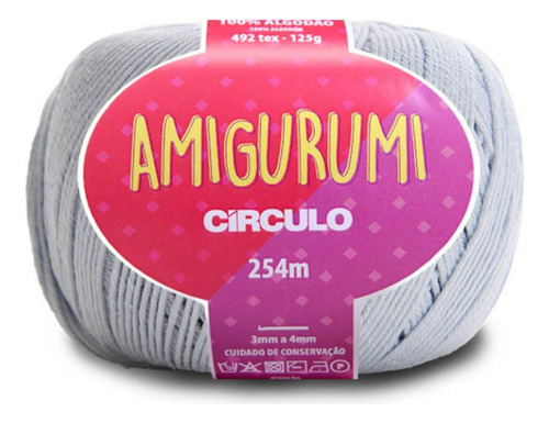 Linha Fio Amigurumi Círculo 254m 100% Algodão - Trico Croche Cor GLACIAL 8013