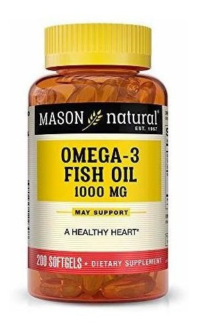 Mason Natural, Omega 3, Aceite De Pescado, 1000 Mg, Cápsulas