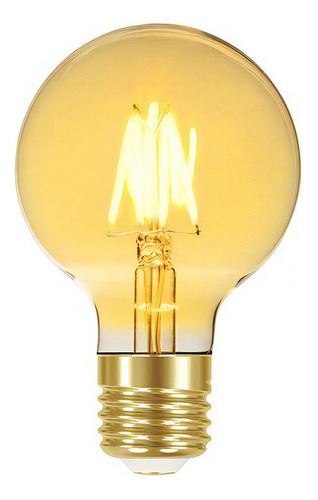 Lamp Led Filamento Vintage Globo G80 4w Autovolt Âmbar