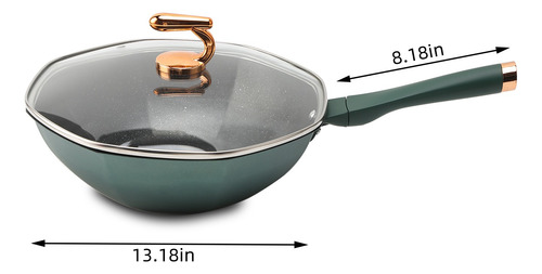 Wok Octogona Wok Con Tapa 34cm Antiadherente Multifuncionale