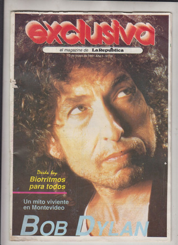 1991 Bob Dylan Tapa Y Nota En Revista Exclusiva Uruguay Raro