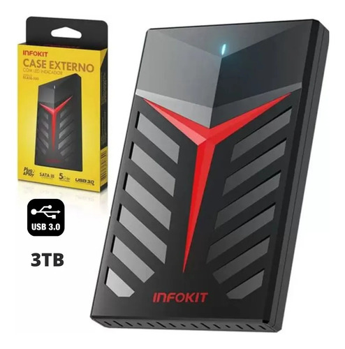 Case Externo Gamer Gaveta Ssd Hd Xbox Pc Notebook Usb 3.0