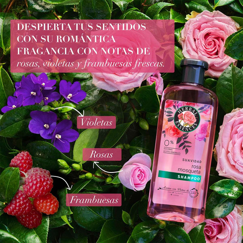 Shampoo Herbal Essences Suavidad Rosa Mosqueta 400 Ml