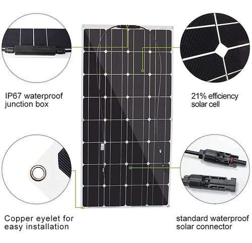 Panel Solar Flexible Cargador Monocristalino Kit Modulo