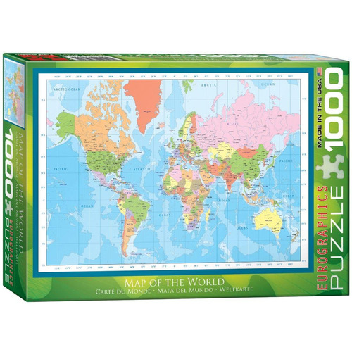 Mapa Del Mundo De 1000 Piezas De Puzzle Rompecabezas 26.5x19