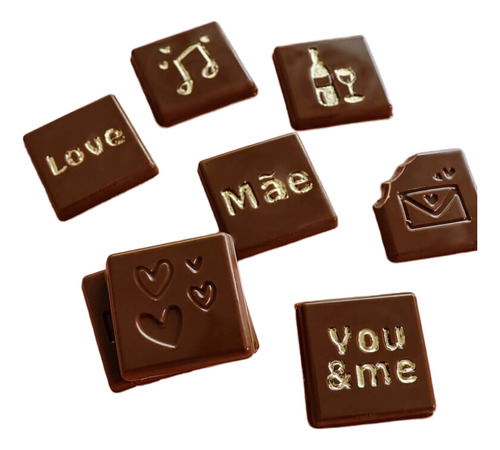 04 Forma Simples Chocolate Tabletinho Quadrado Do Amor 10616
