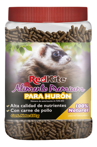 Alimento Premium Para Huron 850 G Redkite Formula Balanceada