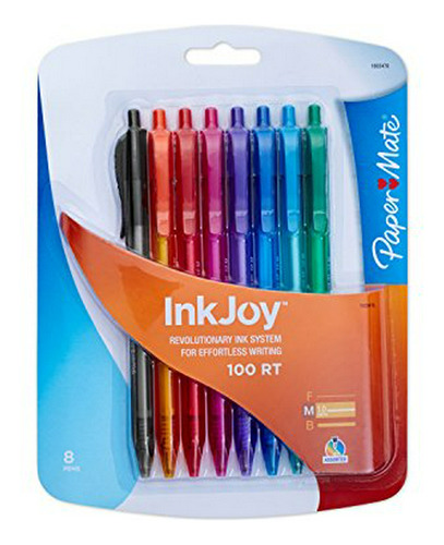 Paper Mate Inkjoy 100rt Bolígrafo, Retráctil, Moda Colores, 