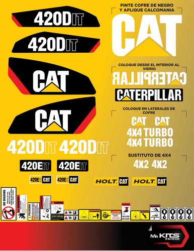 Calcomanías Para 420d It Retroexcavadora Cat