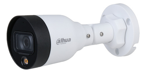 Dahua Cámara Ip Bullet HFW1239S1ALEDS5 Full Color Resolución 2MP Lente de 2.8mm 102 Grados de Apertura Micrófono Integrado 15 Metros de Luz Visible Protección IP67 Alimentación por PoE Blanco