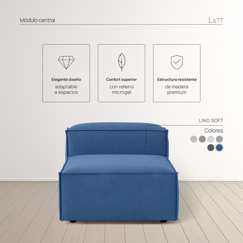 Sillón Modulo Central Latt Lino Soft