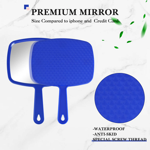 3 Pieces Hand Mirror Handheld Cosmetic Mirror With Handle, M