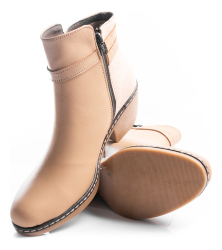 Imagen 10 de 10 de Botinetas Botas Botitas Zapatos Mujer Cuero Taco Fino