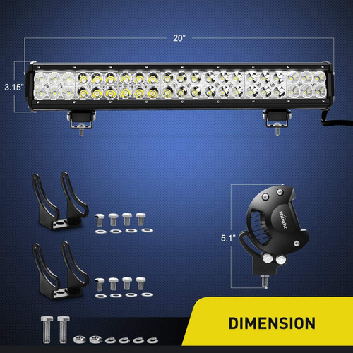 Barra De Leds De 20 Pulgadas Para Off Road Jeep 4x4, Nautico