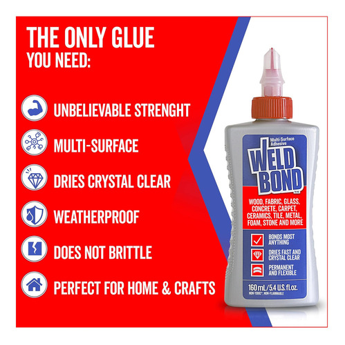 Cola Não Tóxica Weldbond 60 Ml 2 Cola Adesiva Para Madeira