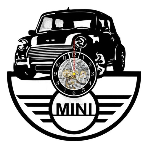 Reloj Corte Laser 2597 Mini Cooper Silueta De Mini Y Logo