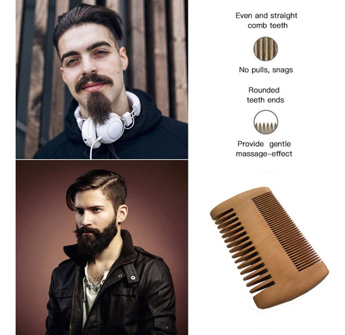 Peine Para Barba Y Cepillo Para Barba Con Cerdas Naturales D