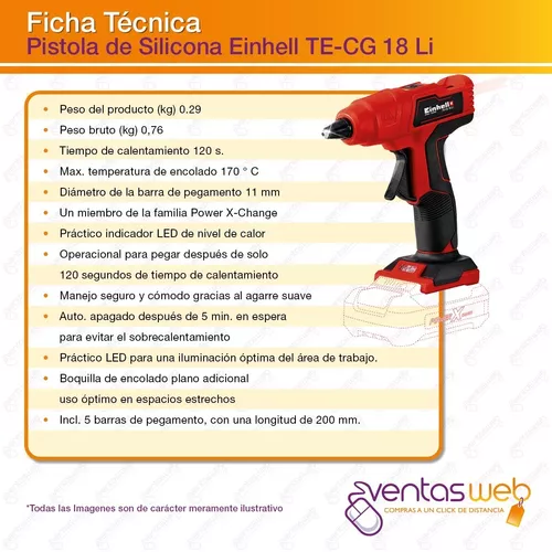 PISTOLA DE SILICONA INALÁMBRICA EINHELL TE-CG 18LI-SOLO