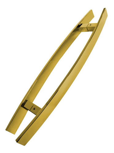 Puxador Porta Pivotante Inox Dourado Curvo Italy - 60 Cm