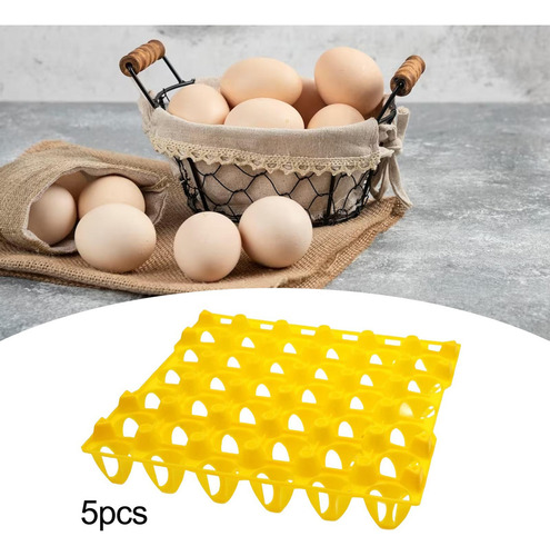 Suporte De Ovos Para Geladeira, Caixas De 5 Unidades Amarelo