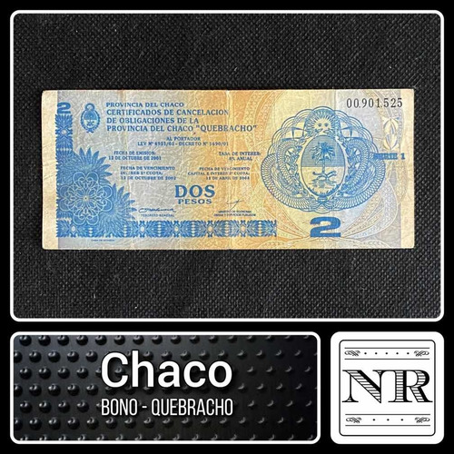 Argentina | Chaco - 2 Pesos - Año 2001 - Ec. #242 - Bono