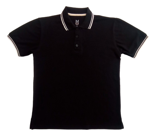 Camiseta Polo Regular Fit Hombre En Pique Color Negro