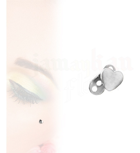 Piercing Microdermal Corazon Titanio Silver Joyeria Corporal