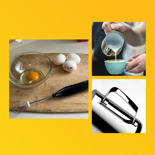 Set De Espumador De Leche Y Mini Taza De Inoxidable