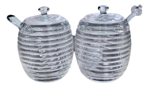 Açucareiro De Cristal C/colher E Tampa Colmeia 210ml - Lyor