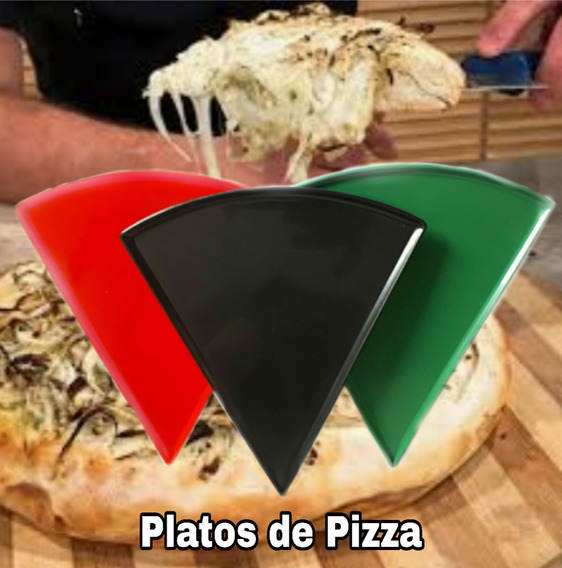 Home Juego de 6 platos para pizza de melamina triangulares surtidos 22 x 22 cm platos 