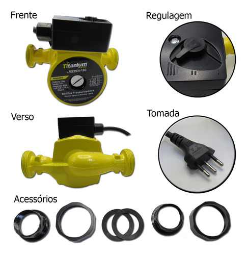 Bomba Pressurizadora 120w Titanium Platina Acqua 4m 28l 127v