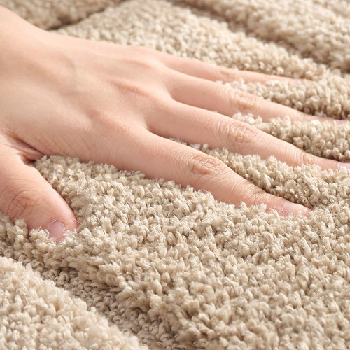 Alfombra Baño Microfibra Bajada Ducha Absorbente Beige Liso