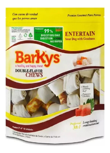 Barkys Hueso De Carnaza De Res Y Pollo 10 Pzas