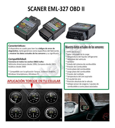 Imagen 2 de 7 de Escáner Diagnostico Automotriz Multimarca Obd2 Bluetooth