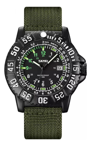 Reloj Analogico Deportivo Skmei 9281 Correa De Nailon Verde