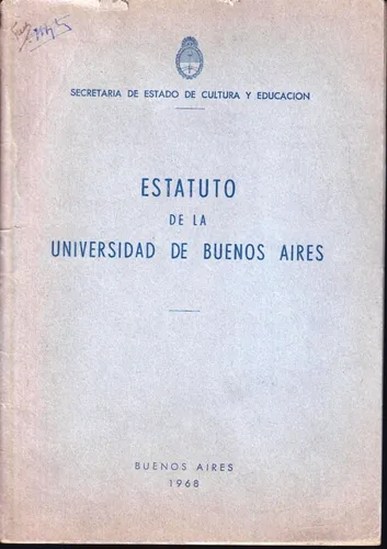 Estatuto Universidad De Buenos Aires 1968 (Usado)