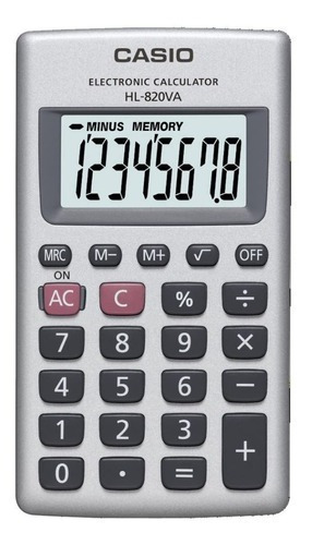 Casio Hl-820va-s-mh Calculadora Portable, 8 Dígitos