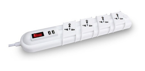 Alargador Zapatilla Con Switch + 2 Usb Blanco 3mts. Rittig