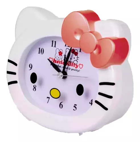 Reloj despertador de cabeza de silicona de Hello Kitty Original