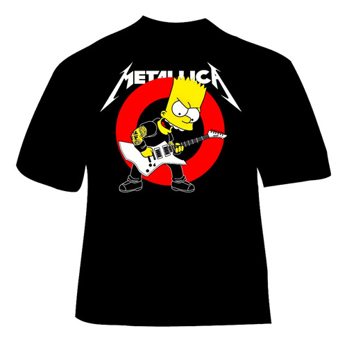 Polera Metallica - Ver 22 - Bart Simpson Guitar