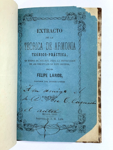 Libro Extracto De La Teórica De Armonía, Felipe Larios, 1868