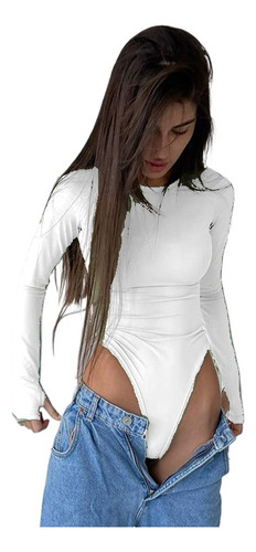 Body Blusa Ajustada Sexi Manga Larga