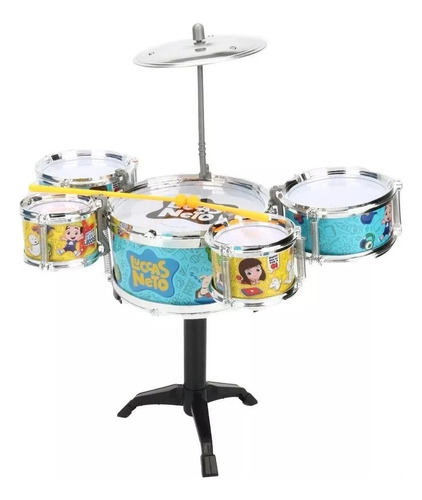 Set De Bateria Infantil Luccas Neto Com Banco E Baquetas