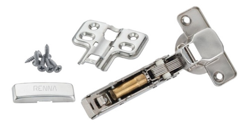 Imagem 4 de 5 de Dobradiça Armário Reta Click Com Amortecedor Kit Com 10